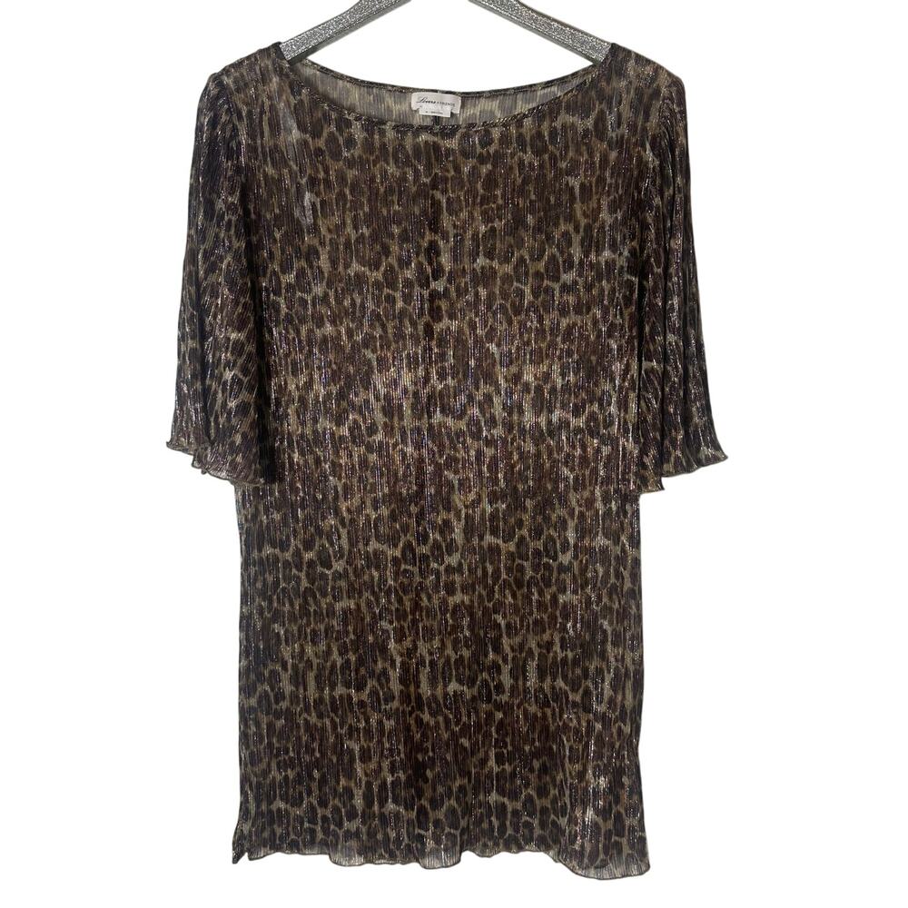 Lovers + Friends Sheer Metallic Leopard Dress